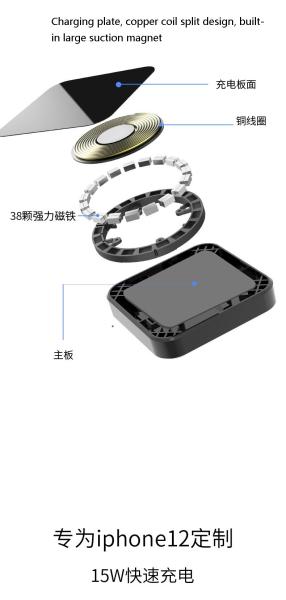 OEM 15 levar fácil de Iphone 12 Mini Wireless Charger do PC do watt
