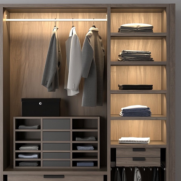 500mm Walnut Wood Bedroom Wardrobe Closets