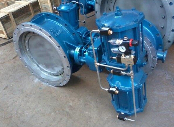 Pneumatic Metal Seat Butterfly Valves DN300 PN10 For Industrial Waste Water,WCB,CAST STEEL