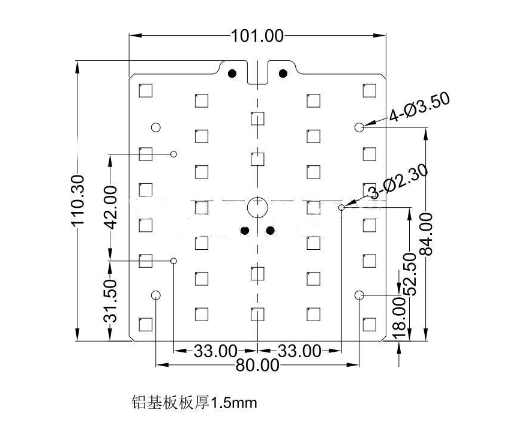 Квадратная форма 130кс130мм СМД 5050 привела светлый модуль с теплоотводом