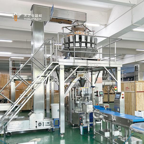 Máquina empacadora automática de chips de camarón de 220V, 60-100 BPM