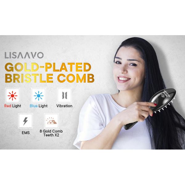 Red LED Hair Growth Therapy Comb 650nm EMS Vibration Hair Brush