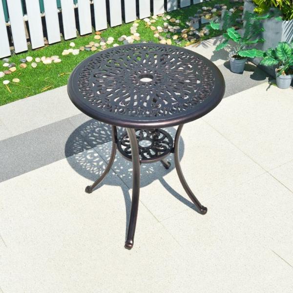 D90 Cast Aluminum Round Patio Table Coffee Table Outdoor