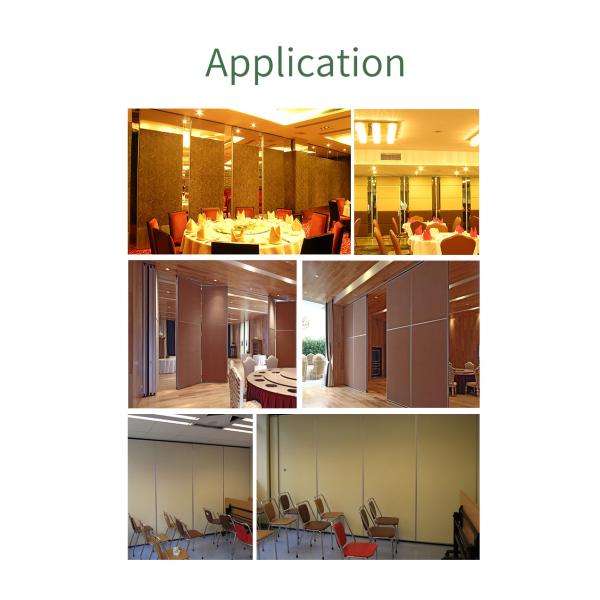 Ширина 700 мм Коммерческие акустические раздвижные перегородки для звукоизоляции отелей