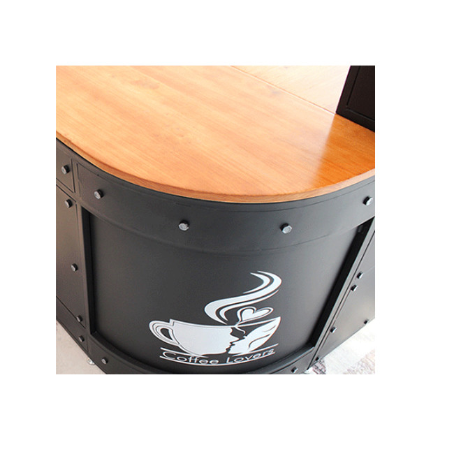 Commercial Furniture Metal Front Desk Counter for Coffee Shops Reception