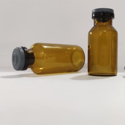 30ml Amber Injection Tubular Glass Vials Bottle Medical Glass Vials with Rubber Stopper