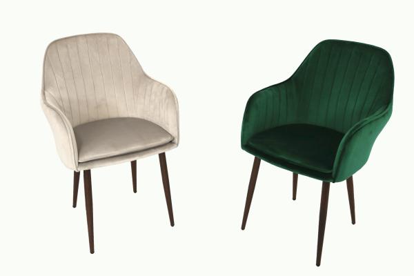 Dining Fabric Accent Chair Velvet With Wood Grain Heat Transfer Printing