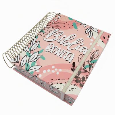 custom sprial binding bible with box,4C printing,uncoated paper