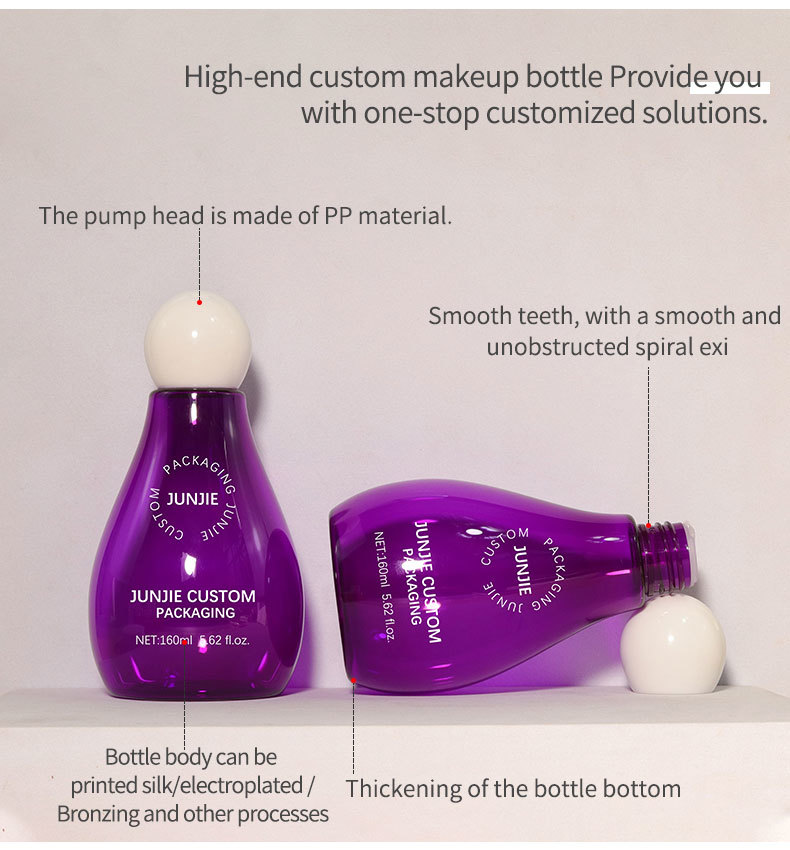 150ml Plastic Cosmetic Packaging 160ML Clear PET Bottles Custom Logo Transparent Premium Skincare & Body Care Containers