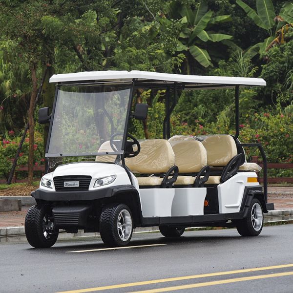 Electric Golf Carts with 5KW AC Motor 48V 105Ah Lithium Battery and Intelligent Onboard Charger for 8 Passenger Capacity