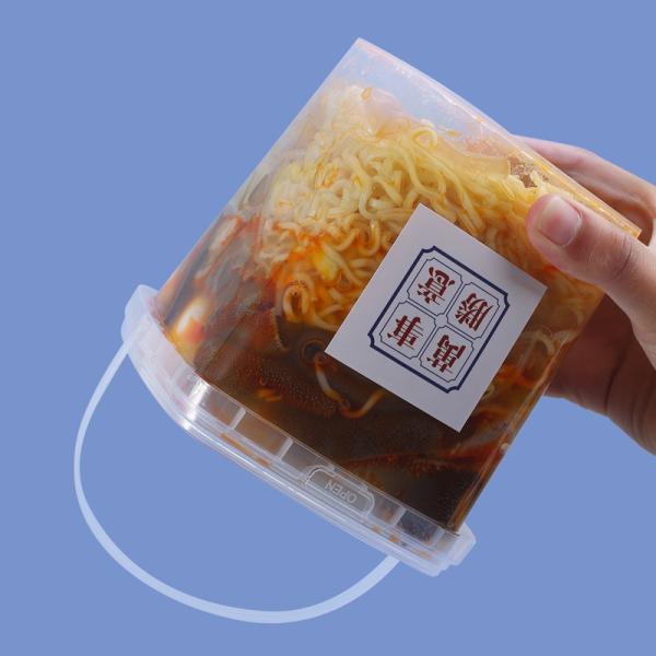 Capacity 280ml 500ml 1L 2L Food Grade Square Small Clear White Plastic Bucket BPA Free