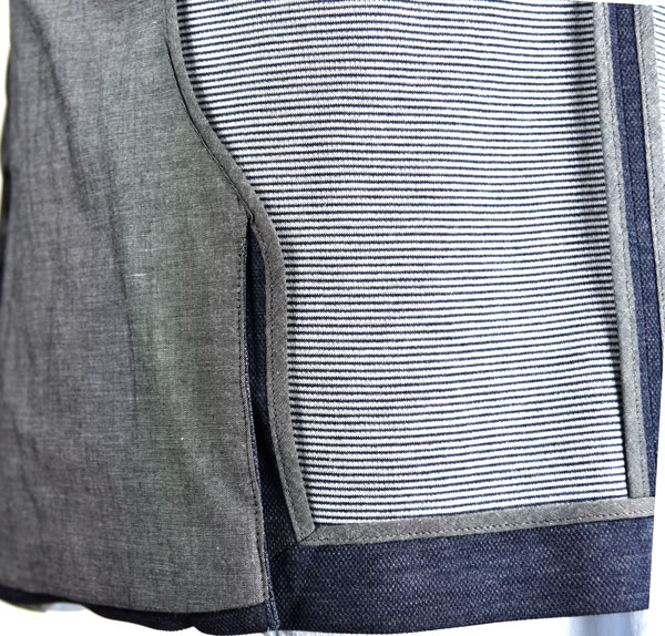 All Cotton Mens Knit Blazer Half Lining Blue Mix Breathable 100% Cotton