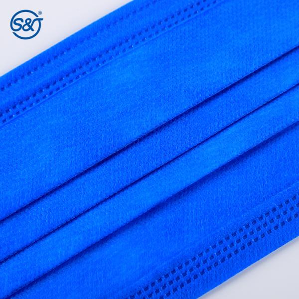 S&J 4Ply Protective Preventive Disposable Face Mask Respirator Medical Surgical Ear Loop Daily Use Hospital School Sapphire Blue