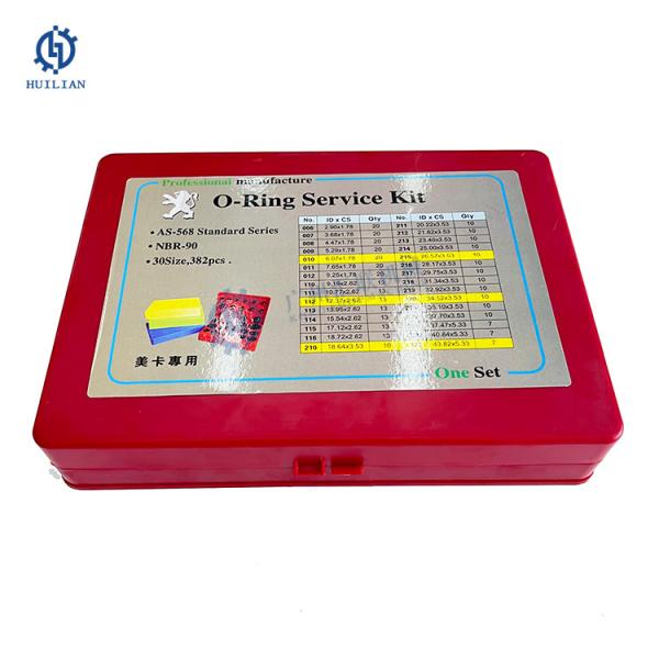 AS-568 Standard series NBR-90 30 size 382PCS O ring service kit O ring box for excavator seal