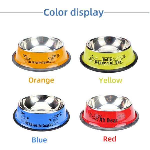 Cuencos para comida para perros de 10 oz - 50 oz, cuencos para perros de acero inoxidable con recubrimiento en polvo