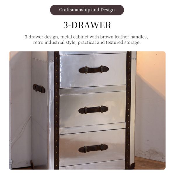 Nidea #8615 Aluminum for Industrial Loft Style Handmade Durable Multifunction Living Room Cabinet Side Table