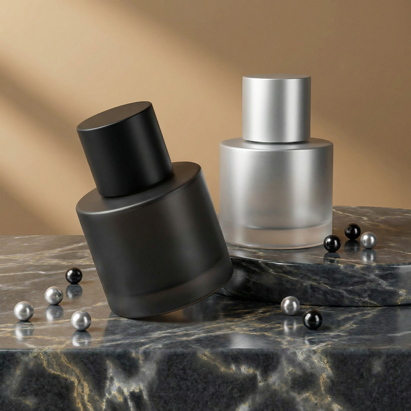 Anding Supplier Custom Printing Premium 100 ml Cylinder Refillable Spray Luxury Empty Glass Perfume Bottle