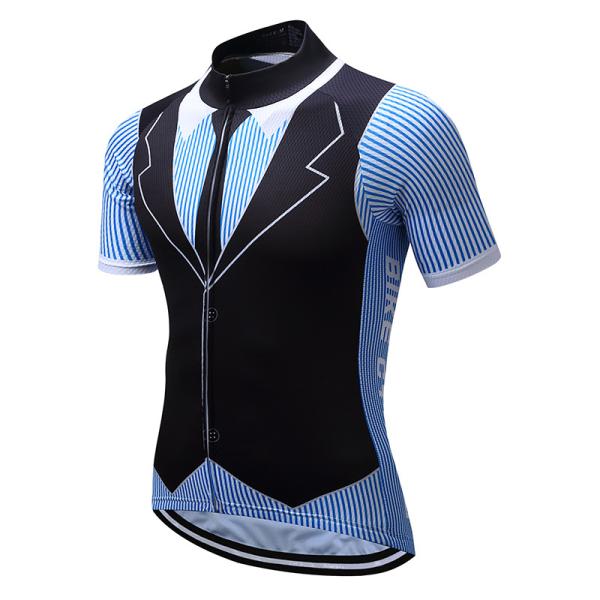 Camisa de ciclagem suada do esporte T do jérsei do tempo fresco do poliéster de Maillot Ciclismo dos homens anti