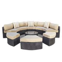 Rotin extérieur de PE de sofa de meubles de plage de salon rond lavable