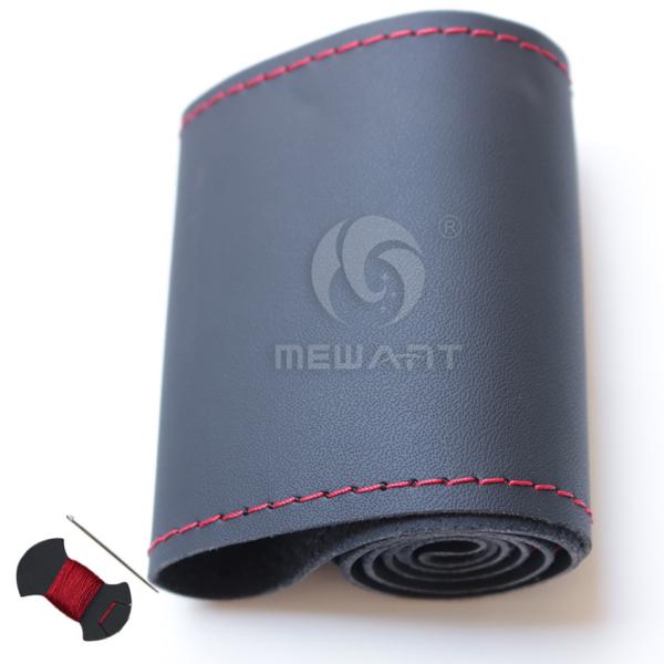 18 Inch Soft Skin Artificial Leather Stitched DIY Auto Cover Steering Wheel Protector
