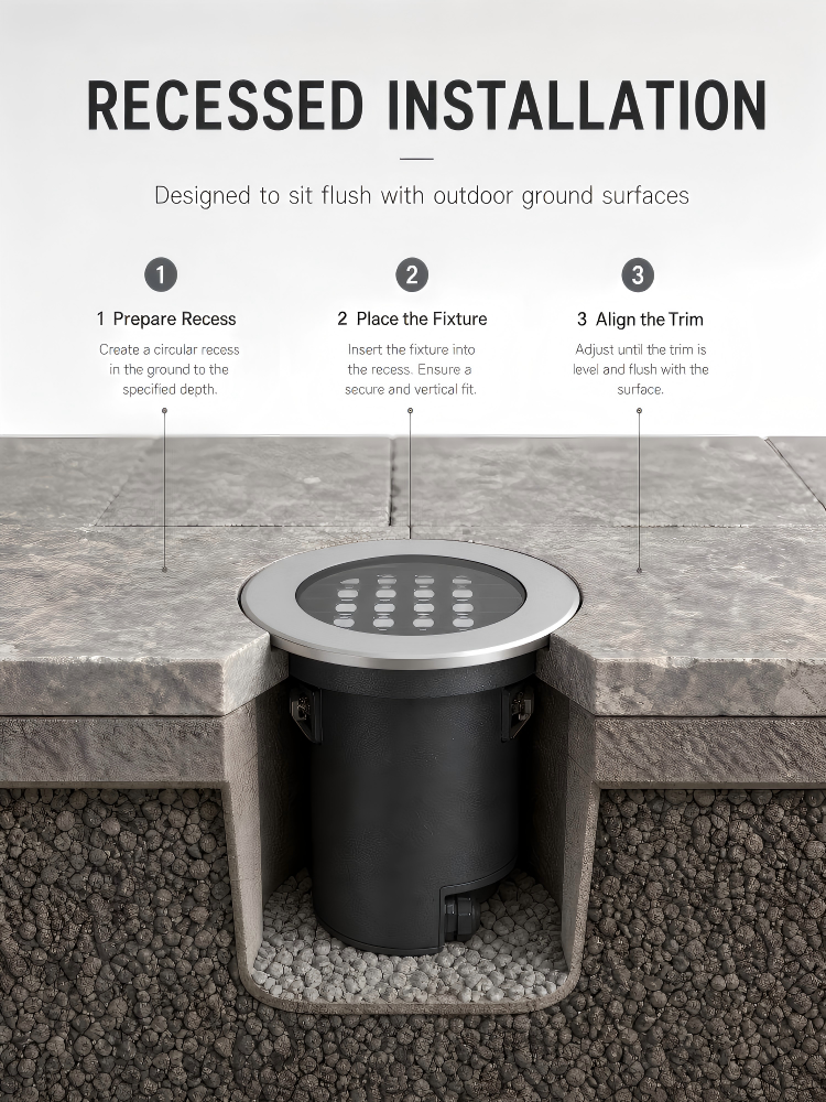 IP68 Waterproof 15-18W LED Inground Spotlight Outdoor Recessed Deck Pathway Lighting