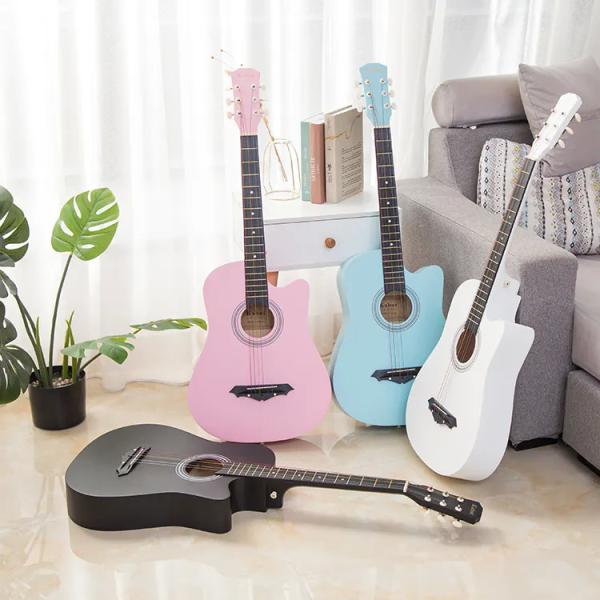 38 Inch Wood Guitar With Case and Accessories for Kids/Boys/Girls/Teens/Beginners (Black)