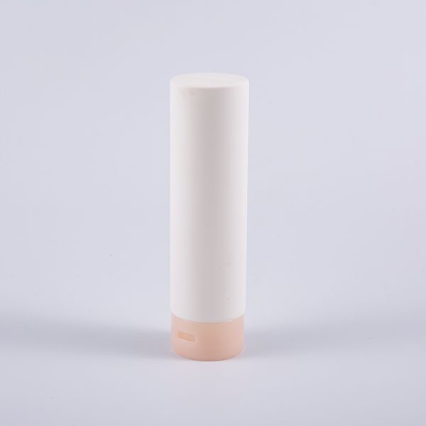 White Soft Touch Round Inverted 180ml PE Hair Conditioner Cleansing Bottle With Flip Top Cap