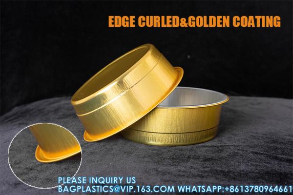 180mm Diameter 1370ml Fast Food Packing Pan Plates Disposable Food Tray Aluminum Foil Containers With Cardboard Lid