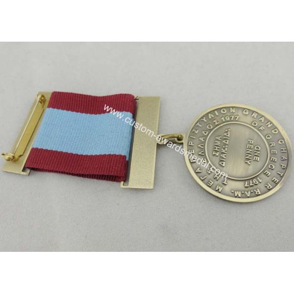 York Reward Round Custom Medal Awards , Brass Stamped With Enamel