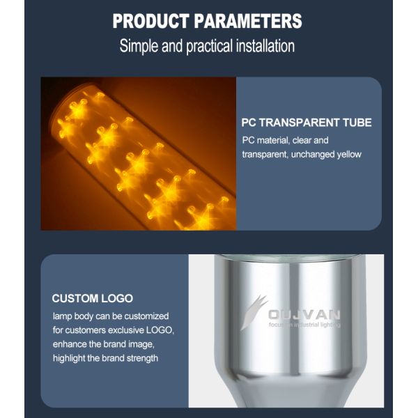 Lampe tour d'avertissement LED 24V avec 80lm/W, angle de faisceau de 360° et clignotement multicolore