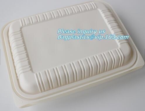 Disposable Plastic Takeaway Meal Tray, Corn starch blister packaging tray, blister packaging
