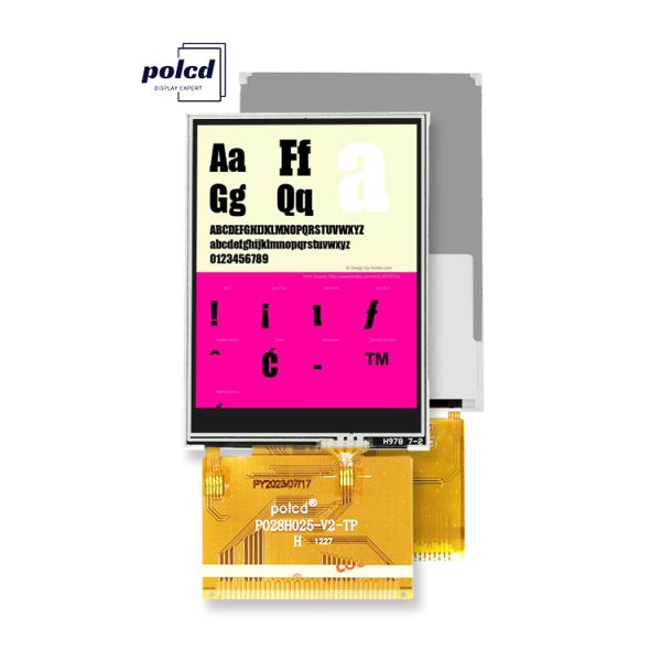 Polcd 240x320 resolution 37 pin TFT LCD ILI9341V drive ic 2.8 Inch Touch Screen