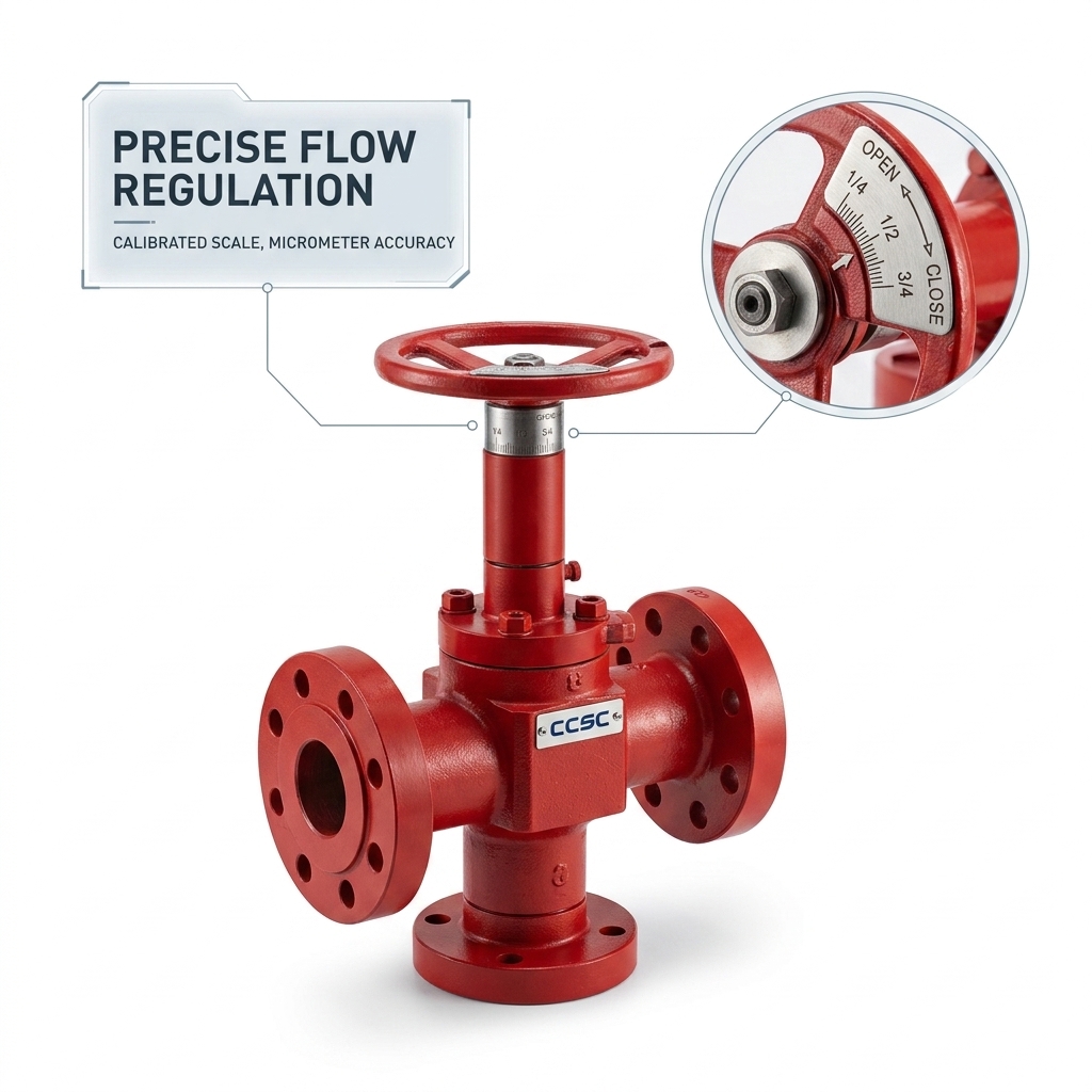 Flanged Adjustable Needle Choke Valve API 6A 2 1/16 Inch 10000psi Forged Alloy Steel EE Trim Choke Manifold
