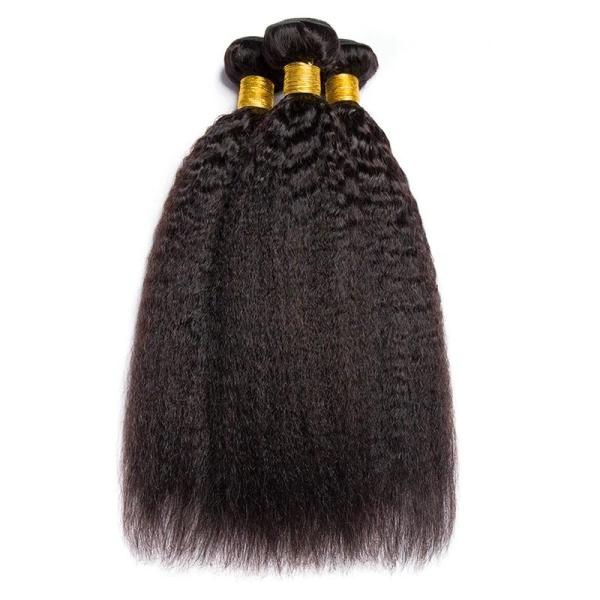 Yaki em linha reta 100 pacotes brasileiros do cabelo do Virgin com fechamento 24 polegadas