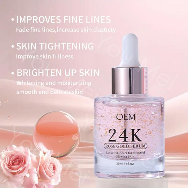 Aloe Vera sans parabène Glycérine soins de la peau sérum pour le visage 24K or pur essence hyaluronique