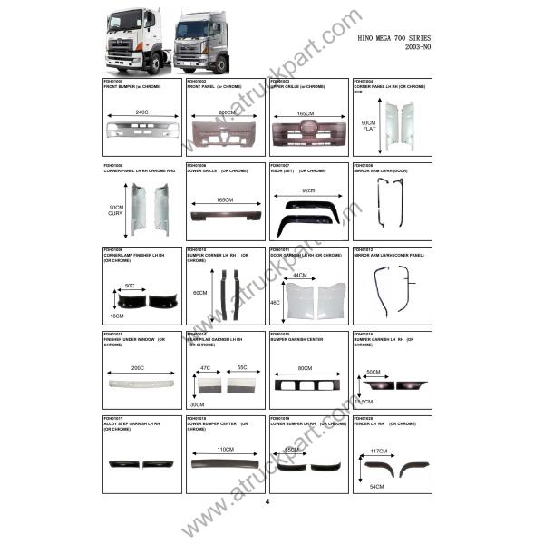 Chrome Get On Truck Handle For HINO MEGA 700 Truck Spare Body Parts