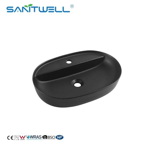 Made In China AB8475 Bathroom Sanitary Ware Sinks Matt Black Bowl Above Counter Basins