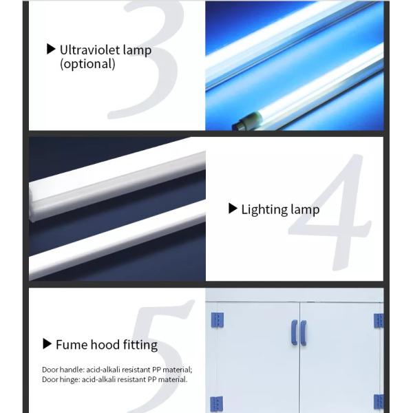 Клобук 1500mm перегара химического Biosafety мебели лаборатории школы PP кислотоупорный