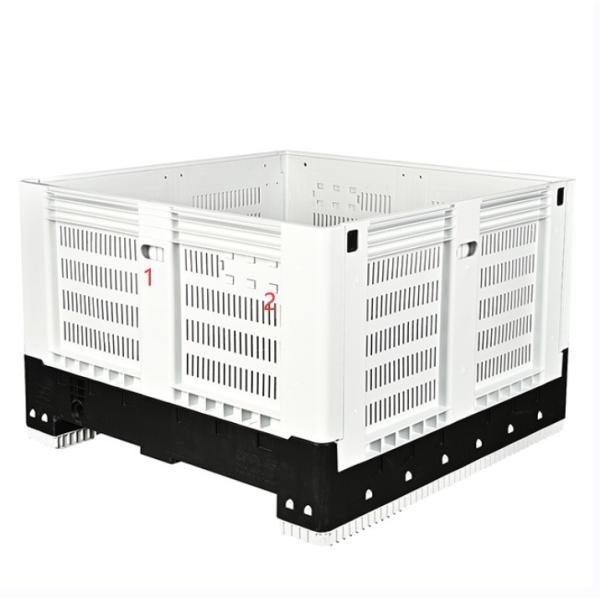 Grid Ventilation Foldable Plastic Pallet Box for Vegetables and Fruits 700L Capacity