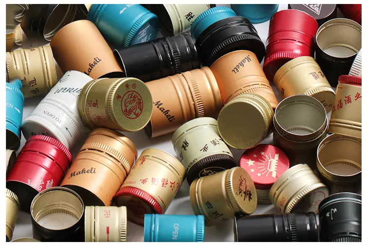 31.5*24 мм черная алюминиевая крышка для печати логотипов бутылок оливкового масла и косметической упаковки