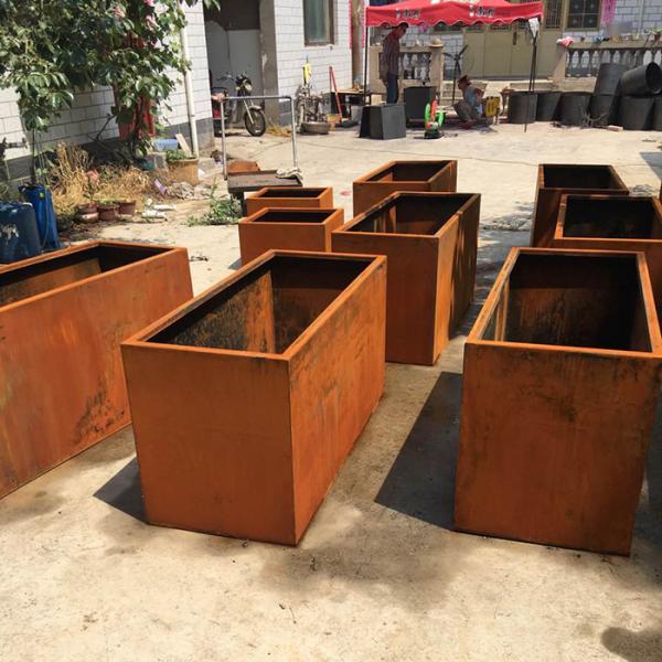 Low Maintenance Outdoor Corten Steel Pot Frost Resistance