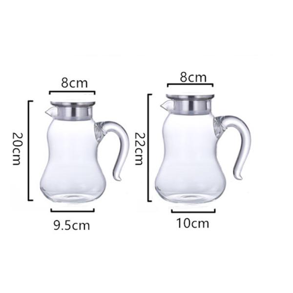 Кувшин воды ясности Пырекс стеклянный с теплостойким тыквы крышки СС Инфузер форменное