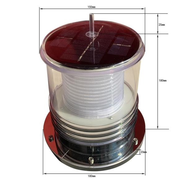 Barge Boat Solar Warning Light with Red/Yellow/Green/White LED Color Durable PC Material