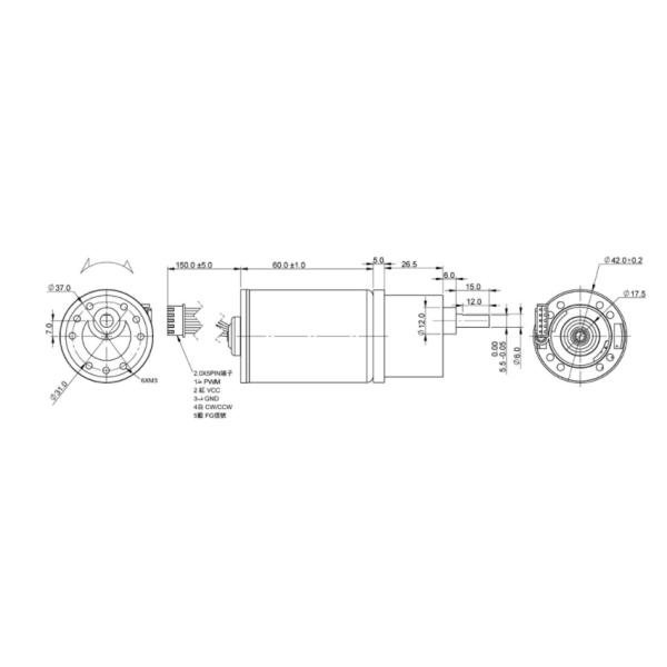 24 мотора 800rpm шестерни DC занавеса крена вольта безщеточных со скоростью Decelaration