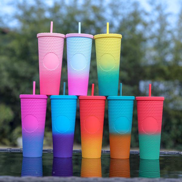 Pour la personnalisation de bricolage, un tampon en plastique à double paroi, iridescent, étoffé, café glacé, eau sans BPA