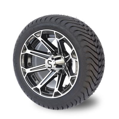 12 Inch Machined Black Wheel And 215/35-12 Tire Assembly No Lift Required