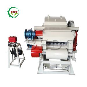 380V Industrial Self Feeding Drum Wood Chipper Machine 2300x1240x1420mm Heavy