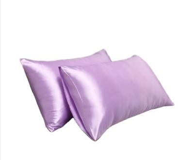 Set Of 2 Solid Satin Luxury Pillow Cases Hypoallergenic Machine Washable Bed Pillow Covers