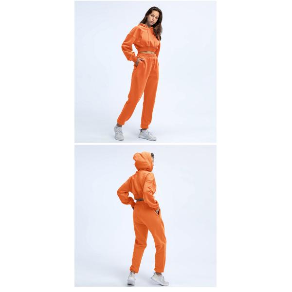 Cotton 85% Cropped Loose Fit Cotton Set Womens Casual Suits Athletic Yoga Sets