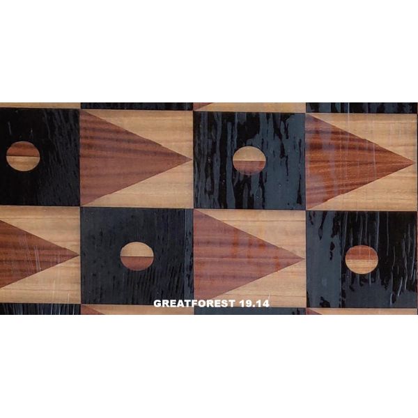 Artistic Parquet Wood Veneer Geometric Aesthetic Feeling Popular Geometric Figures 0.50mm Thickness For Wooden Door